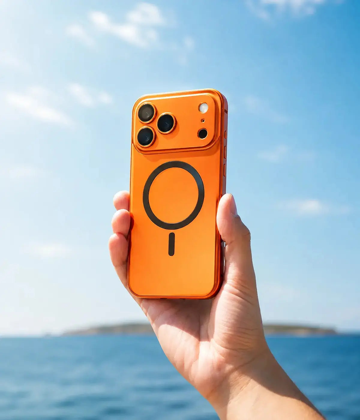 Orange MagSafe iPhone case