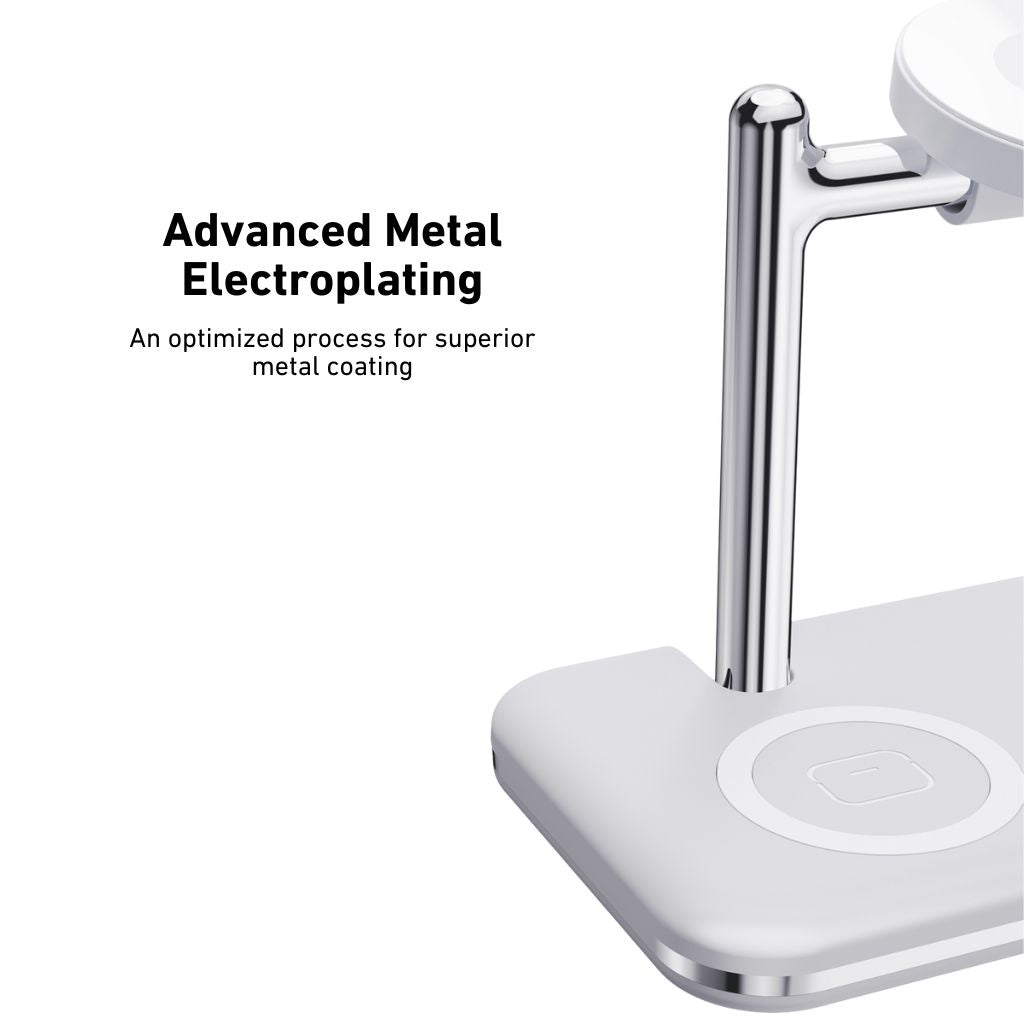 2-in-1 wireless charger for Apple Watch and AirPods, fast charging station, compact and portable, foldable design, adjustable angles, compatible with Apple Watch Ultra, Series 8, 7, 6, 5, 4, 3, 2, SE, and AirPods Pro, Pro 2, 3, 2, Type-C input, overcharge protection, for desk and travel use.