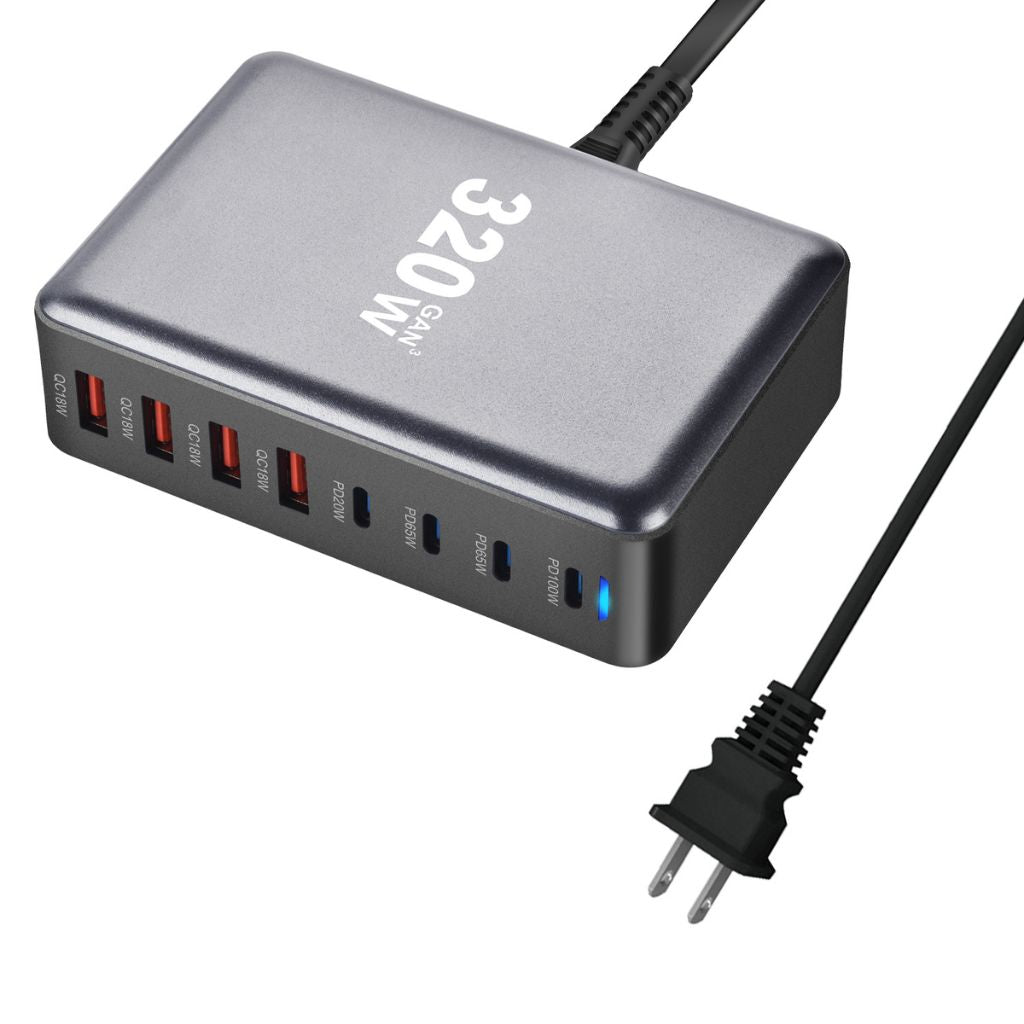 320W GaN 8-Port USB-C Charger