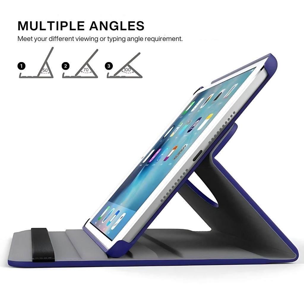 360° Rotating Leather iPad Stand Case for iPad Mini, iPad, iPad Air, and iPad Pro models