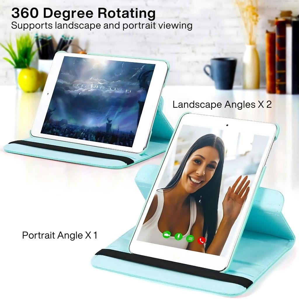 360° Rotating Leather iPad Stand Case for iPad Mini, iPad, iPad Air, and iPad Pro models