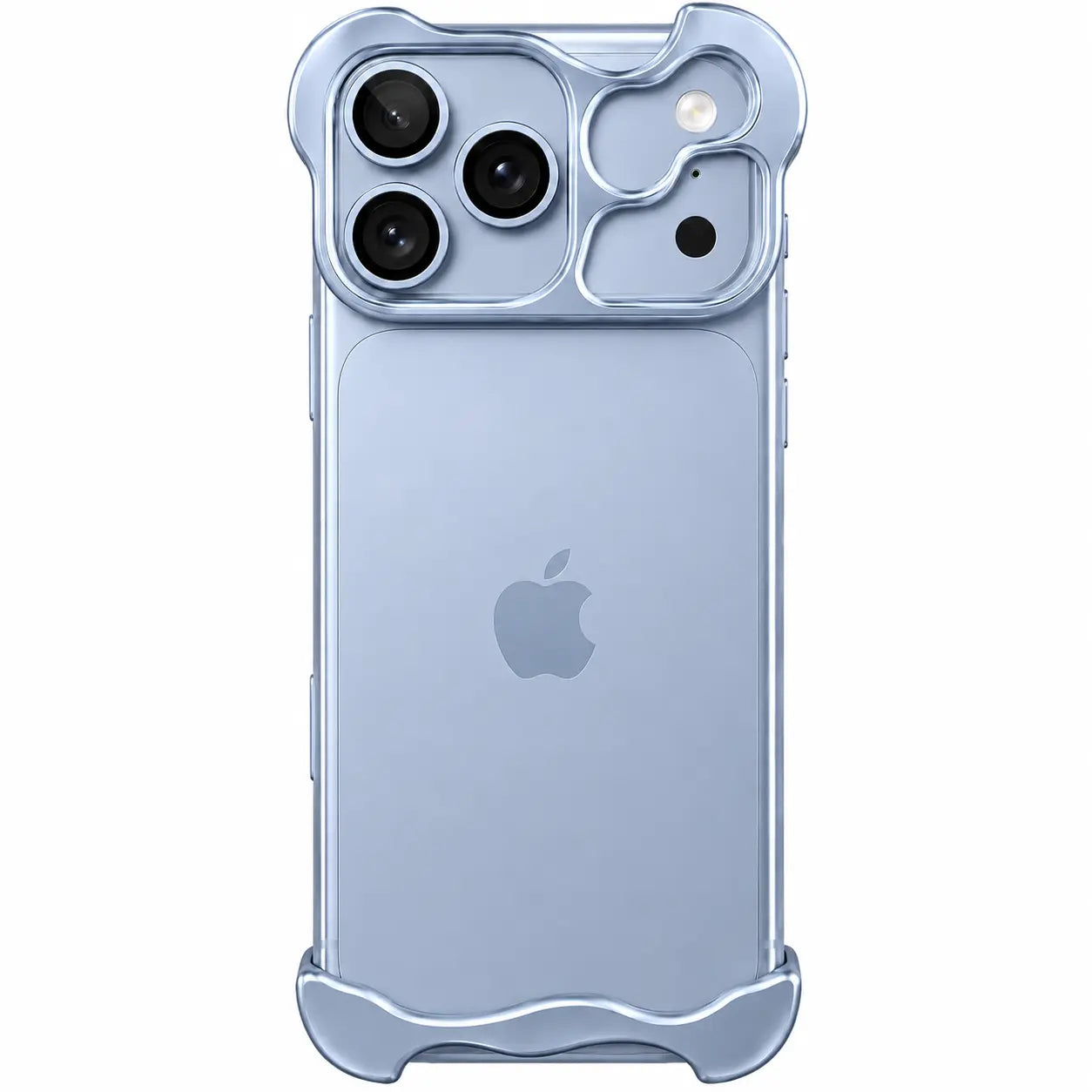 Light blue Edge Base bumper case for iPhone 18 Pro Max, rear view