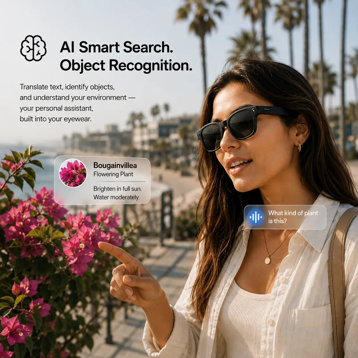 Black smart camera glasses with polarized lenses